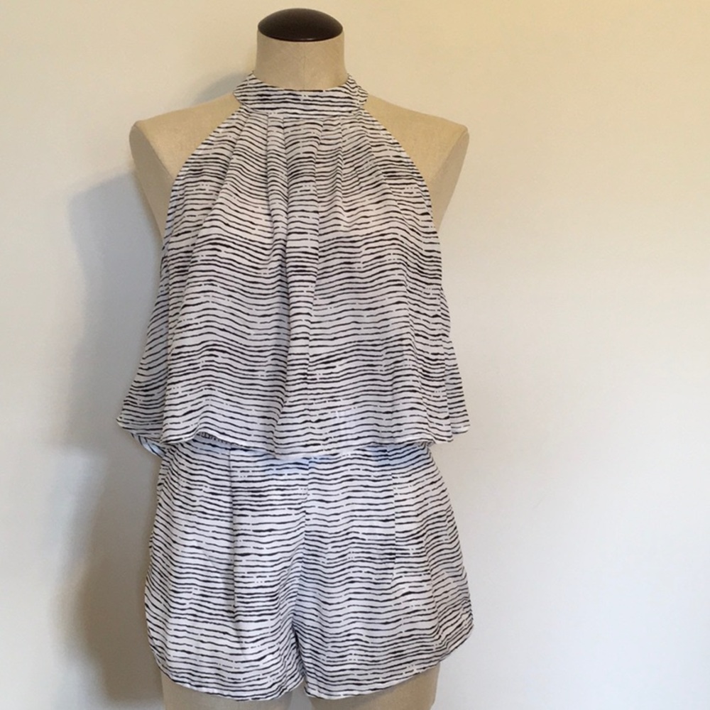 L’ Atiste Wavy Stripe Halter Top & Short Set Sz S
